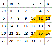 Octobre 2025 disponibilités