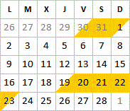 Fevrier 2026 disponibilités