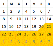 Février 2027 Fevrier 2027 disponibilités